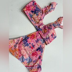 VENUS Multi Colored Ruffled Swim Top and Bikini Bottoms
